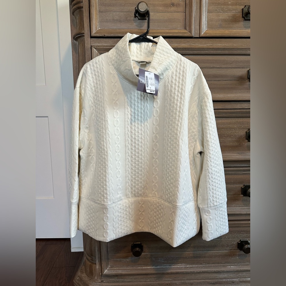 Christopher & Banks Cream Cowl Neck Sweater